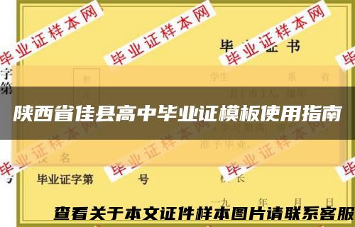 陕西省佳县高中毕业证模板使用指南缩略图