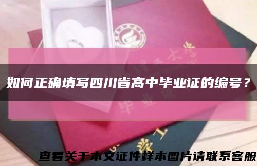 如何正确填写四川省高中毕业证的编号？缩略图