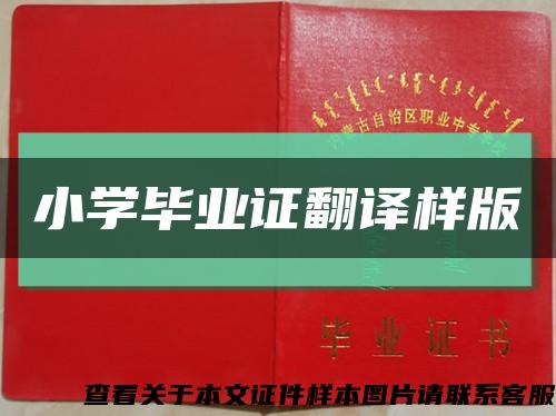 小学毕业证翻译样版缩略图
