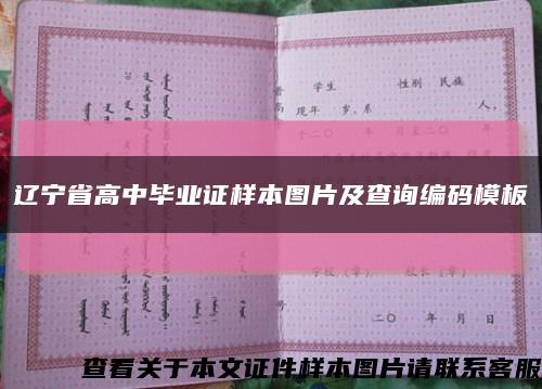 辽宁省高中毕业证样本图片及查询编码模板缩略图
