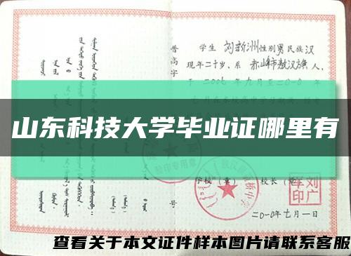 山东科技大学毕业证哪里有缩略图