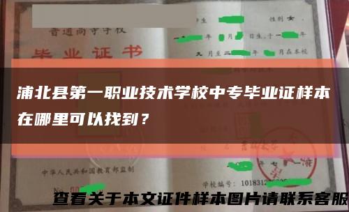 浦北县第一职业技术学校中专毕业证样本在哪里可以找到？缩略图