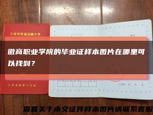 徽商职业学院的毕业证样本图片在哪里可以找到？缩略图