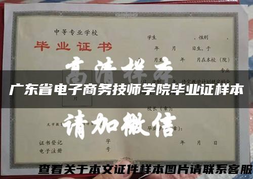 广东省电子商务技师学院毕业证样本缩略图