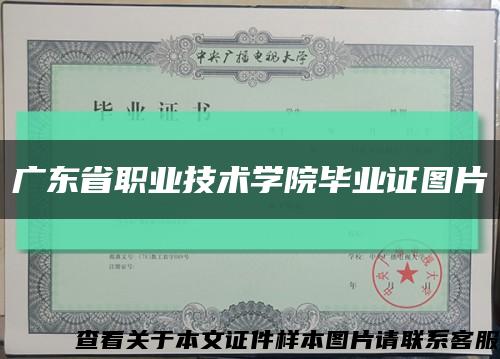 广东省职业技术学院毕业证图片缩略图
