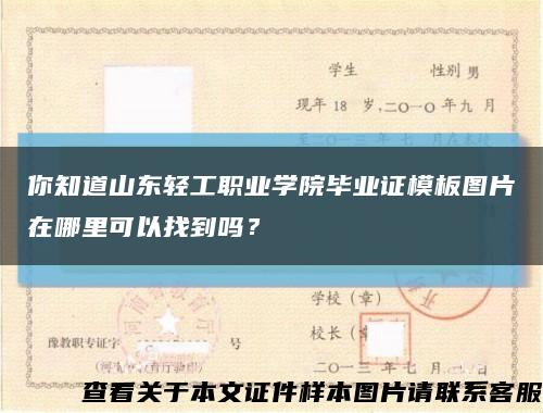 你知道山东轻工职业学院毕业证模板图片在哪里可以找到吗？缩略图