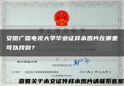 安徽广播电视大学毕业证样本图片在哪里可以找到？缩略图