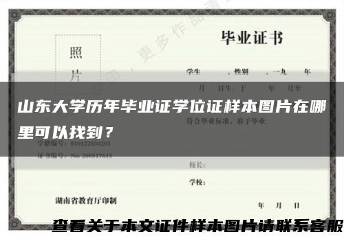 山东大学历年毕业证学位证样本图片在哪里可以找到？缩略图