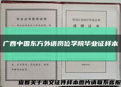 广西中国东方外语岗位学院毕业证样本缩略图