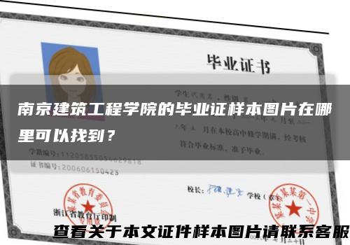 南京建筑工程学院的毕业证样本图片在哪里可以找到？缩略图