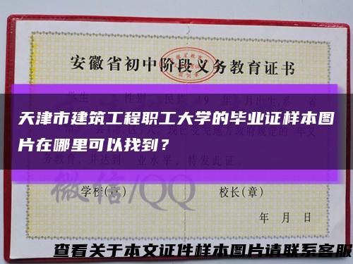 天津市建筑工程职工大学的毕业证样本图片在哪里可以找到？缩略图