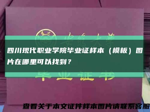 四川现代职业学院毕业证样本（模板）图片在哪里可以找到？缩略图