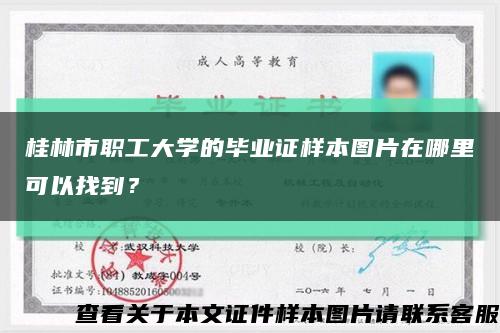 桂林市职工大学的毕业证样本图片在哪里可以找到？缩略图