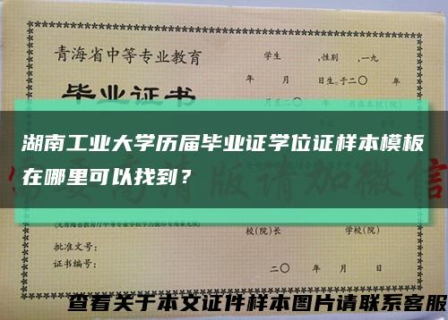 湖南工业大学历届毕业证学位证样本模板在哪里可以找到？缩略图