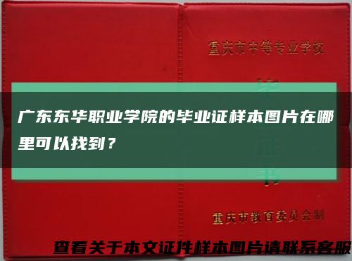 广东东华职业学院的毕业证样本图片在哪里可以找到？缩略图