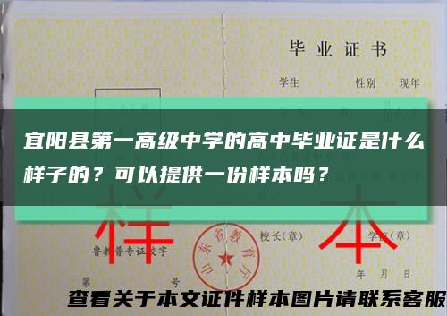 宜阳县第一高级中学的高中毕业证是什么样子的？可以提供一份样本吗？缩略图