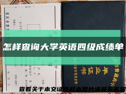 怎样查询大学英语四级成绩单缩略图