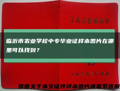 临沂市农业学校中专毕业证样本图片在哪里可以找到？缩略图