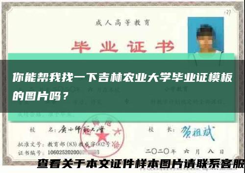 你能帮我找一下吉林农业大学毕业证模板的图片吗？缩略图