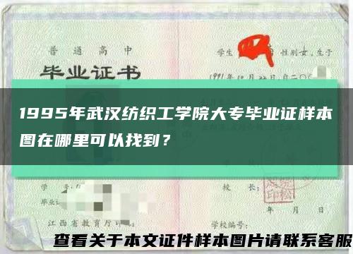 1995年武汉纺织工学院大专毕业证样本图在哪里可以找到？缩略图