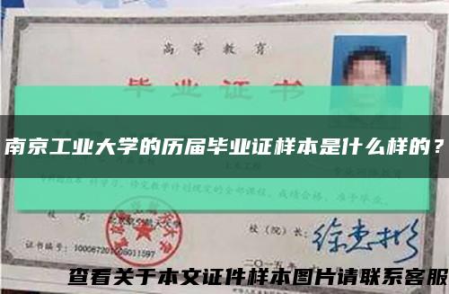 南京工业大学的历届毕业证样本是什么样的？缩略图