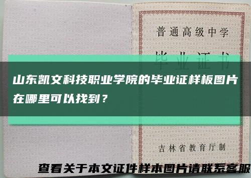 山东凯文科技职业学院的毕业证样板图片在哪里可以找到？缩略图