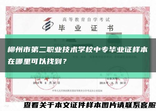 柳州市第二职业技术学校中专毕业证样本在哪里可以找到？缩略图