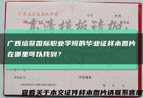 广西培贤国际职业学院的毕业证样本图片在哪里可以找到？缩略图