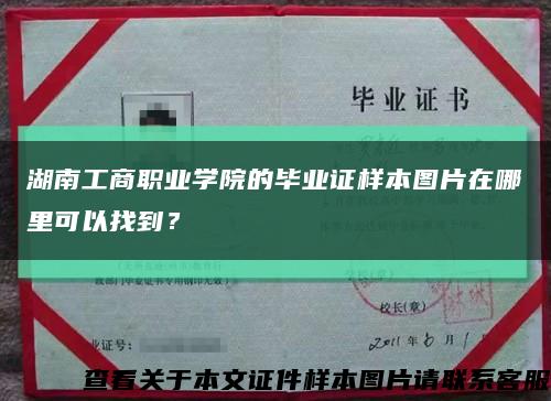 湖南工商职业学院的毕业证样本图片在哪里可以找到？缩略图