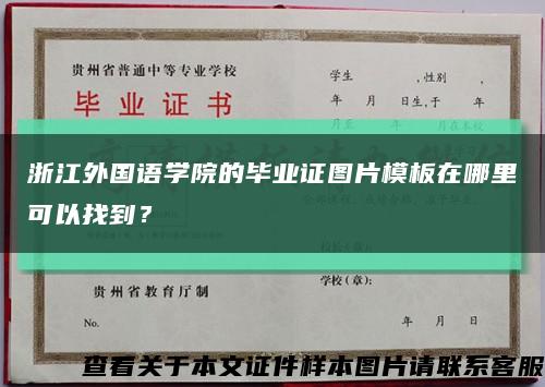 浙江外国语学院的毕业证图片模板在哪里可以找到？缩略图