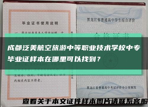 成都泛美航空旅游中等职业技术学校中专毕业证样本在哪里可以找到？缩略图