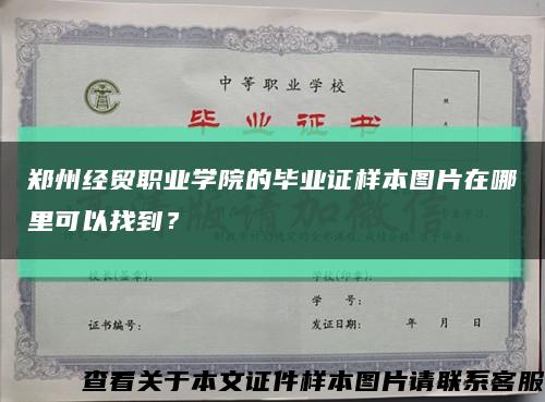 郑州经贸职业学院的毕业证样本图片在哪里可以找到？缩略图
