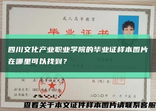 四川文化产业职业学院的毕业证样本图片在哪里可以找到？缩略图