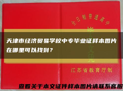 天津市经济贸易学校中专毕业证样本图片在哪里可以找到？缩略图