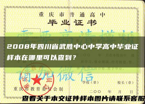 2008年四川省武胜中心中学高中毕业证样本在哪里可以查到？缩略图