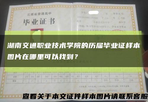 湖南交通职业技术学院的历届毕业证样本图片在哪里可以找到？缩略图