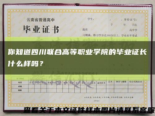 你知道四川联合高等职业学院的毕业证长什么样吗？缩略图
