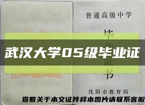 武汉大学05级毕业证缩略图