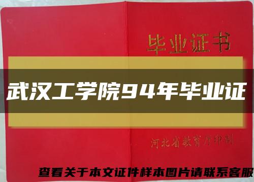 武汉工学院94年毕业证缩略图