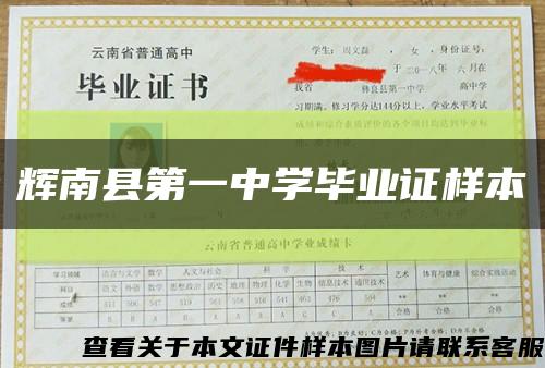 辉南县第一中学毕业证样本缩略图