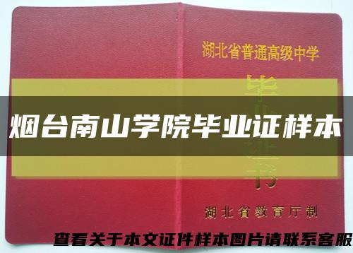 烟台南山学院毕业证样本缩略图