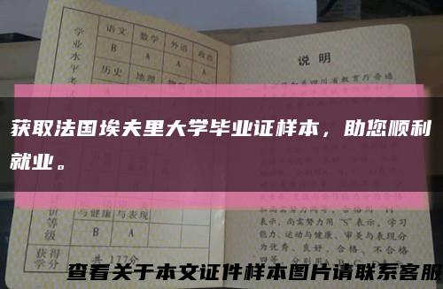 获取法国埃夫里大学毕业证样本，助您顺利就业。缩略图