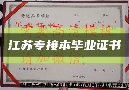 江苏专接本毕业证书缩略图