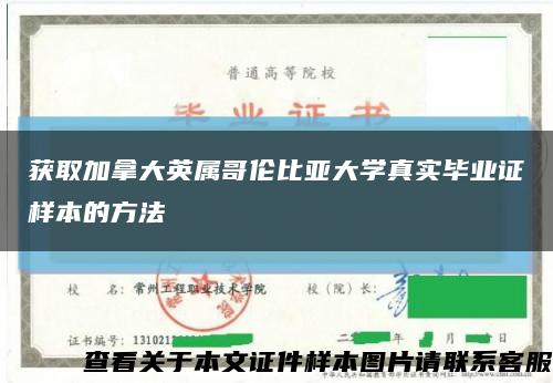 获取加拿大英属哥伦比亚大学真实毕业证样本的方法缩略图