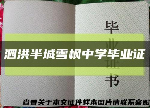 泗洪半城雪枫中学毕业证缩略图