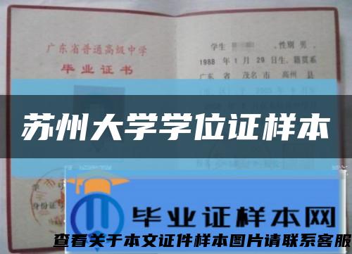 苏州大学学位证样本缩略图
