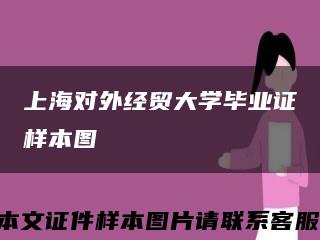 上海对外经贸大学毕业证样本图缩略图