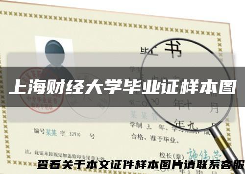 上海财经大学毕业证样本图缩略图