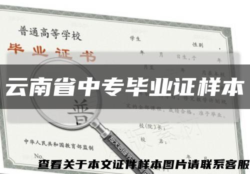 云南省中专毕业证样本缩略图