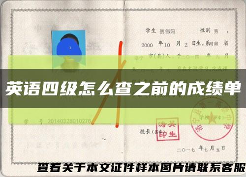 英语四级怎么查之前的成绩单缩略图